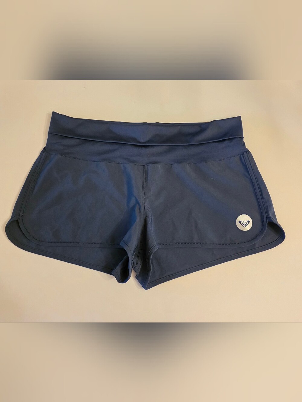 Roxy Endless Summer Foldover Boardshorts Dolphin Shorts S Y2K Blue Stretch EUC